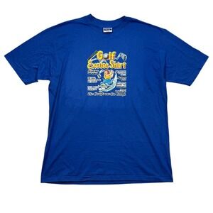 Hanes Men's Blue Fifty Fifty Vintage Golf Excuses Iron Funny Cartoon Shirt Sz XL